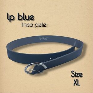 Linea Pelle LP Blue Women's Black Belt Silver Buckle - XL